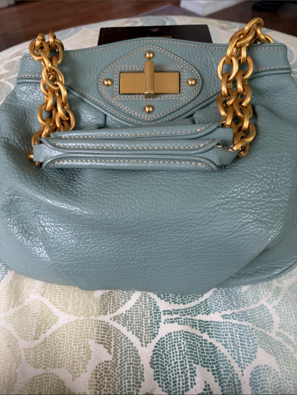 Maxx seafoam pebble leather bag